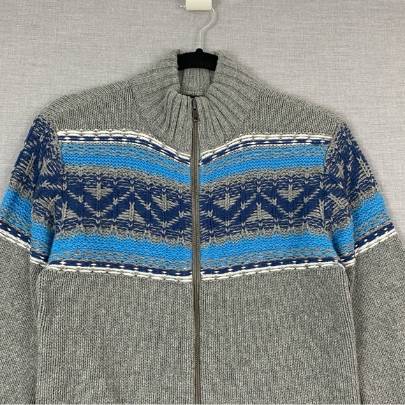 GAP Kids Zip Up Sweater with Nordic Pattern Sz XXL NEW - Picture 2 of 8